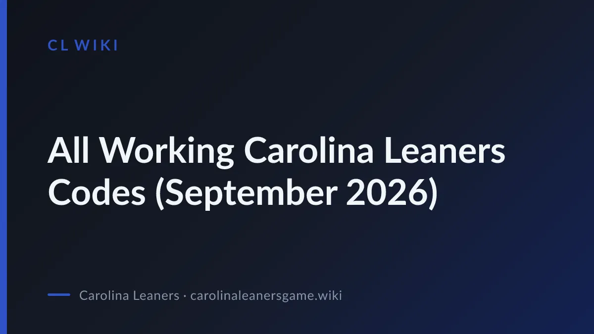 All Working Carolina Leaners Codes (September 2026)