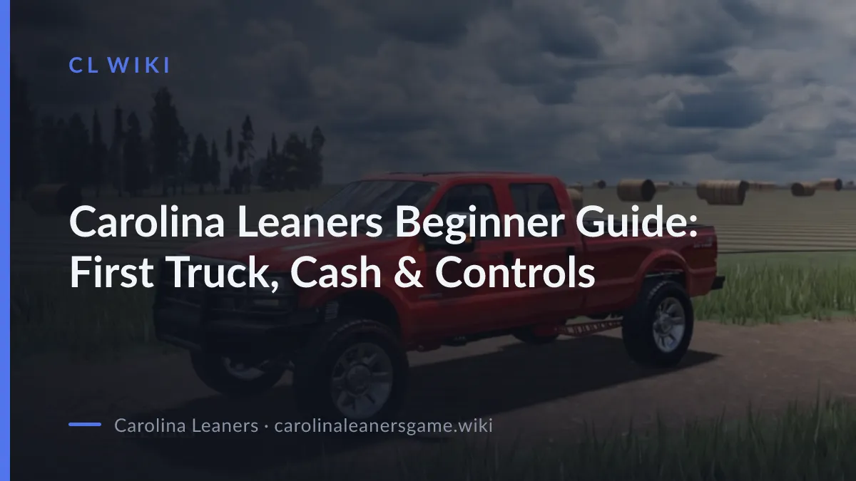 Carolina Leaners Beginner Guide: First Truck, Cash & Controls